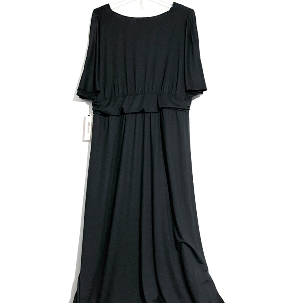 Kiyonna Vienna Black Stretch Maxi Dress Side Slits - Picture 5 of 14